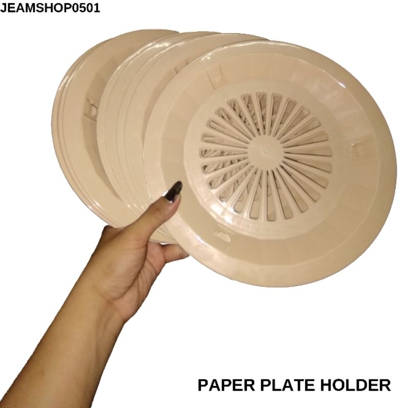 12 pcs Plastic paper plater holder (Mocha)